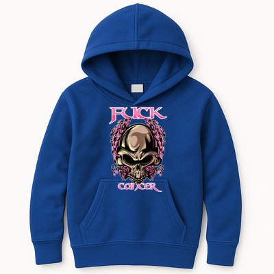 Fuck Cancer Skull And Roses Cancer Survivor Gift Kids Hoodie