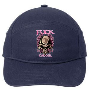 Fuck Cancer Skull And Roses Cancer Survivor Gift 7-Panel Snapback Hat