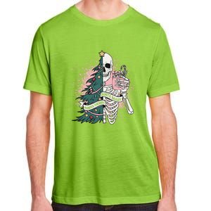 Funny Christmas Sorta Merry Sorta Scary Skeleton Xmas Tree Adult ChromaSoft Performance T-Shirt