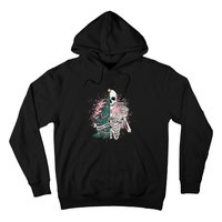 Funny Christmas Sorta Merry Sorta Scary Skeleton Xmas Tree Hoodie