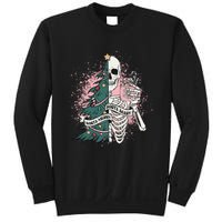 Funny Christmas Sorta Merry Sorta Scary Skeleton Xmas Tree Sweatshirt