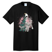 Funny Christmas Sorta Merry Sorta Scary Skeleton Xmas Tree Tall T-Shirt