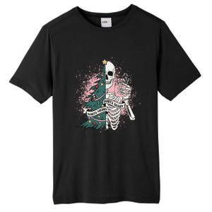 Funny Christmas Sorta Merry Sorta Scary Skeleton Xmas Tree Tall Fusion ChromaSoft Performance T-Shirt