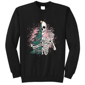 Funny Christmas Sorta Merry Sorta Scary Skeleton Xmas Tree Tall Sweatshirt