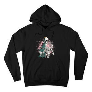 Funny Christmas Sorta Merry Sorta Scary Skeleton Xmas Tree Tall Hoodie