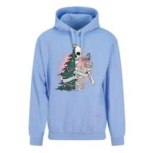 Funny Christmas Sorta Merry Sorta Scary Skeleton Xmas Tree Unisex Surf Hoodie