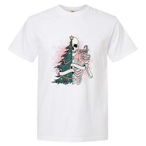 Funny Christmas Sorta Merry Sorta Scary Skeleton Xmas Tree Garment-Dyed Heavyweight T-Shirt