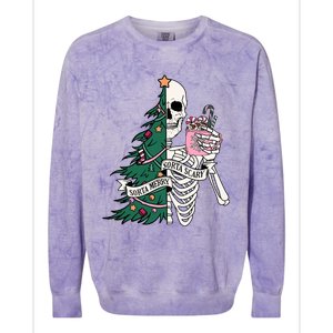 Funny Christmas Sorta Merry Sorta Scary Skeleton Xmas Tree Colorblast Crewneck Sweatshirt