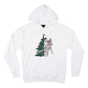 Funny Christmas Sorta Merry Sorta Scary Skeleton Xmas Tree Hoodie