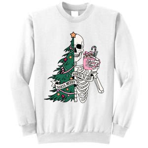 Funny Christmas Sorta Merry Sorta Scary Skeleton Xmas Tree Sweatshirt