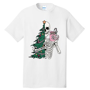 Funny Christmas Sorta Merry Sorta Scary Skeleton Xmas Tree Tall T-Shirt