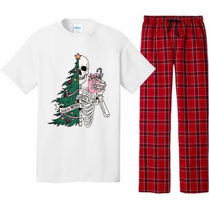 Funny Christmas Sorta Merry Sorta Scary Skeleton Xmas Tree Pajama Set