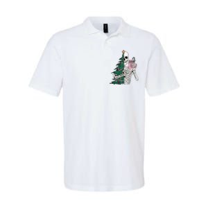 Funny Christmas Sorta Merry Sorta Scary Skeleton Xmas Tree Softstyle Adult Sport Polo