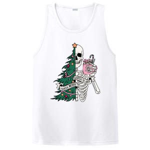 Funny Christmas Sorta Merry Sorta Scary Skeleton Xmas Tree PosiCharge Competitor Tank