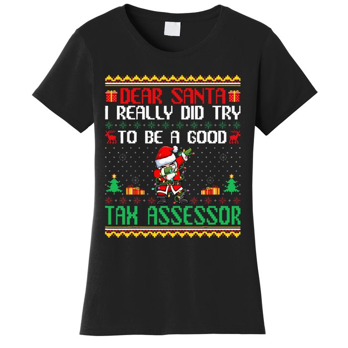 Funny Christmas Santa Tax Assessor Be Good and Jolly Women's T-Shirt