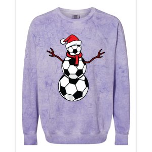 Funny Christmas Soccer Balls Santa Snowman Colorblast Crewneck Sweatshirt