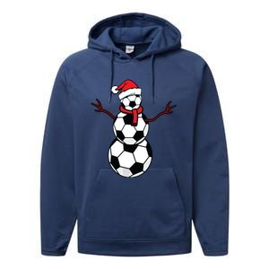 Funny Christmas Soccer Balls Santa Snowman Performance Fleece Hoodie