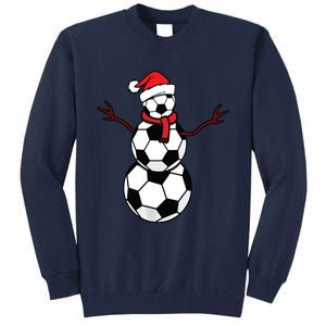 Funny Christmas Soccer Balls Santa Snowman Tall Sweatshirt