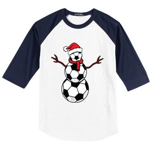 Funny Christmas Soccer Balls Santa Snowman Baseball Sleeve Shirt