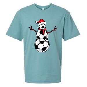 Funny Christmas Soccer Balls Santa Snowman Sueded Cloud Jersey T-Shirt