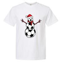 Funny Christmas Soccer Balls Santa Snowman Garment-Dyed Heavyweight T-Shirt