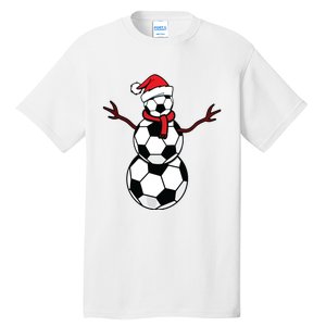 Funny Christmas Soccer Balls Santa Snowman Tall T-Shirt