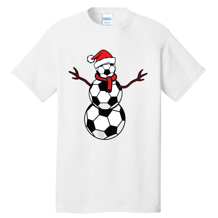 Funny Christmas Soccer Balls Santa Snowman Tall T-Shirt