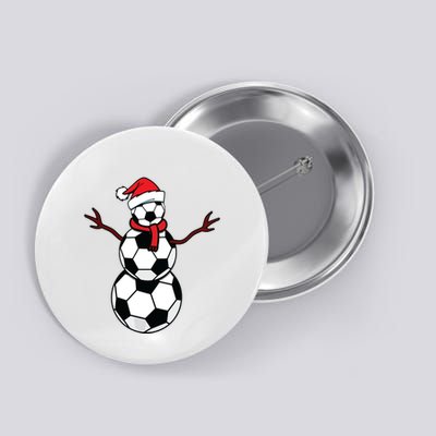 Funny Christmas Soccer Balls Santa Snowman Button