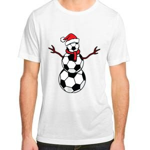 Funny Christmas Soccer Balls Santa Snowman Adult ChromaSoft Performance T-Shirt