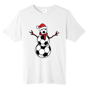 Funny Christmas Soccer Balls Santa Snowman Tall Fusion ChromaSoft Performance T-Shirt