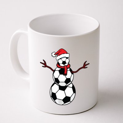 Funny Christmas Soccer Balls Santa Snowman Mug