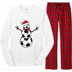 Funny Christmas Soccer Balls Santa Snowman Long Sleeve Pajama Set