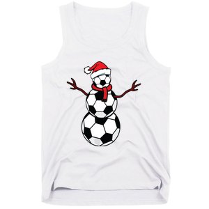 Funny Christmas Soccer Balls Santa Snowman Tank Top