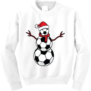 Funny Christmas Soccer Balls Santa Snowman Kids Sweatshirt