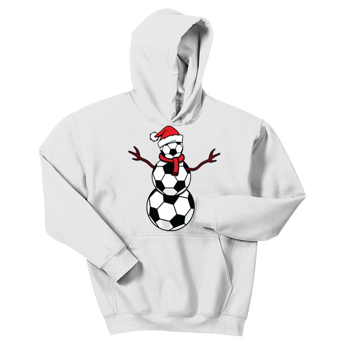 Funny Christmas Soccer Balls Santa Snowman Kids Hoodie