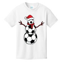 Funny Christmas Soccer Balls Santa Snowman Kids T-Shirt