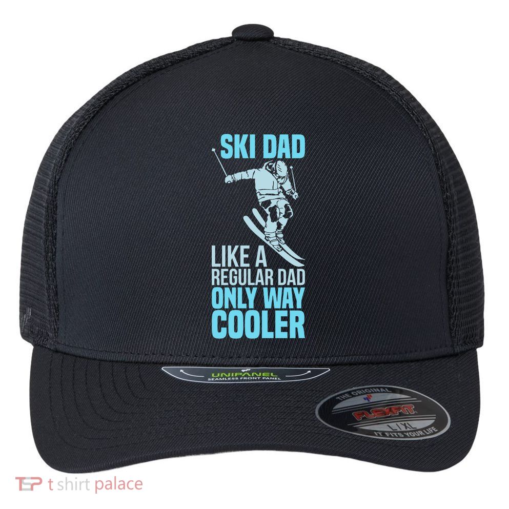 Funny Cool Ski Dad Definition Skier Mountain Slope Meaningful Gift Flexfit Unipanel Trucker Cap