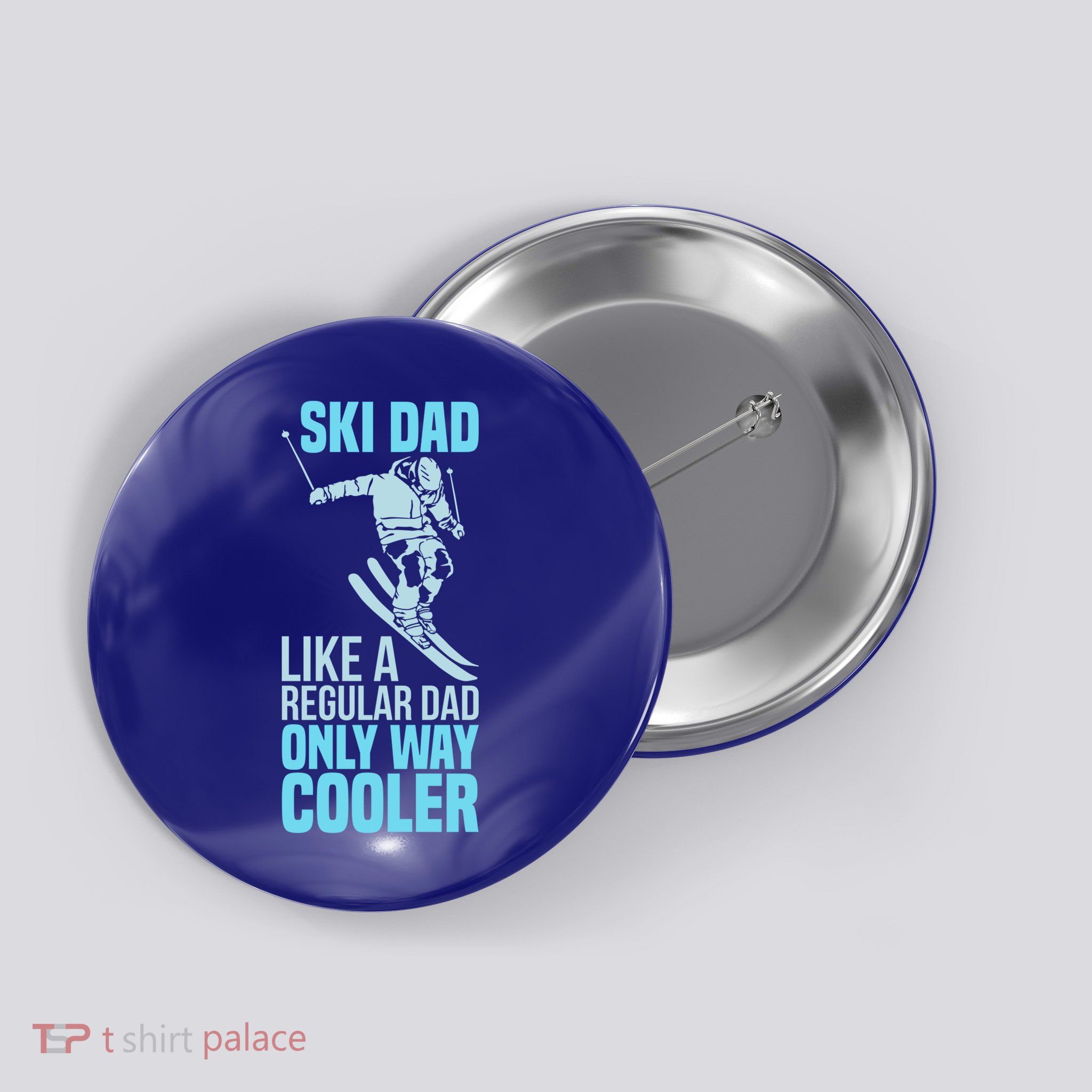 Funny Cool Ski Dad Definition Skier Mountain Slope Meaningful Gift Button