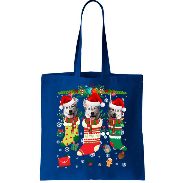 Funny Christmas Siberian Husky Dogs Great Gift Tote Bag