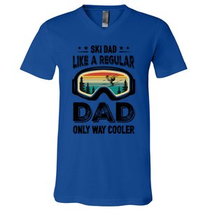 Funny Cool Ski Dad Novelty For Fathers Day Gift V-Neck T-Shirt