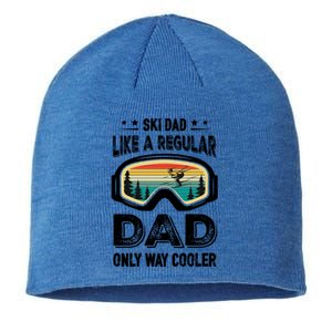 Funny Cool Ski Dad Novelty For Fathers Day Gift Sustainable Beanie