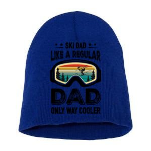 Funny Cool Ski Dad Novelty For Fathers Day Gift Short Acrylic Beanie