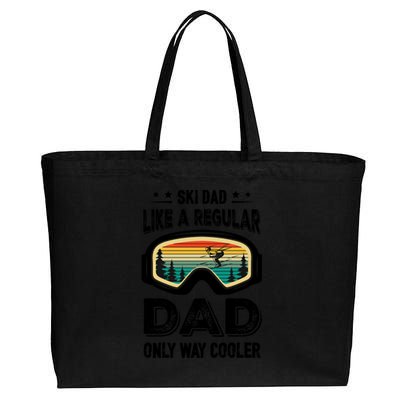 Funny Cool Ski Dad Novelty For Fathers Day Gift Cotton Canvas Jumbo Tote