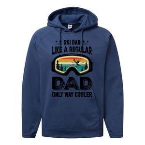 Funny Cool Ski Dad Novelty For Fathers Day Gift Performance Fleece Hoodie