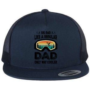 Funny Cool Ski Dad Novelty For Fathers Day Gift Flat Bill Trucker Hat