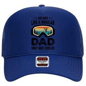 Funny Cool Ski Dad Novelty For Fathers Day Gift High Crown Mesh Back Trucker Hat