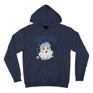 Funny Cowboys Santa Football Football Lover Gift Christmas Santa Football Xmas Tall Hoodie