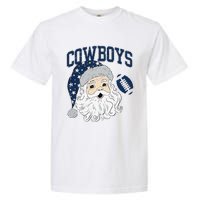 Funny Cowboys Santa Football Football Lover Gift Christmas Santa Football Xmas Garment-Dyed Heavyweight T-Shirt