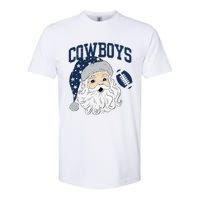 Funny Cowboys Santa Football Football Lover Gift Christmas Santa Football Xmas Softstyle CVC T-Shirt