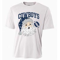 Funny Cowboys Santa Football Football Lover Gift Christmas Santa Football Xmas Cooling Performance Crew T-Shirt